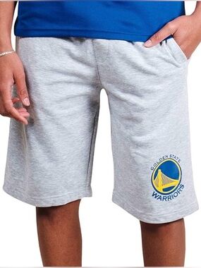 Men's NBA Golden State Warriors French Terry Active Shorts, Heather Gray, Medium